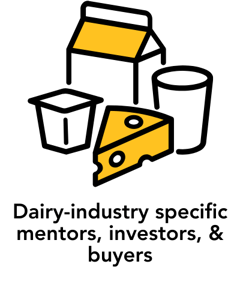 Dairy-industry specific mentors, investors, and buyers